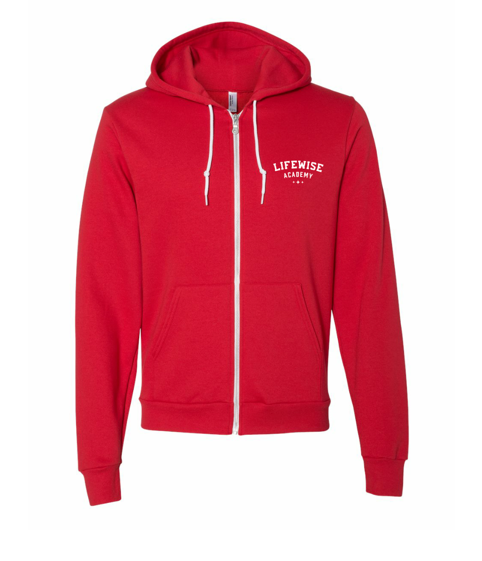 Unisex Flex Fleece Zip Hoodie - Red